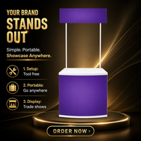Table de promotion portable, durable et légère en PP, comptoir d'exposition, table emboîtable, assemblage en 2 minutes, graphiques personnalisés, salon professionnel