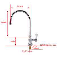 Cuisine commerciale en gros 360 °   Robinet rond en laiton chromé + acier inoxydable, robinets de lavabo pour cuisine, robinets de lavabo pour cuisine