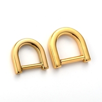 Acier inoxydable 316L, finition or PVD 18K, anneau en D fer à cheval, boucle de sangle réglable, anneau à vis amovible, quincaillerie pour sacs et bijoux