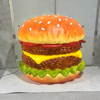 Sculpture de hamburger géante en fibre de verre et résine, personnalisée en usine, pour la décoration de supermarchés et centres commerciaux – Vente chaude