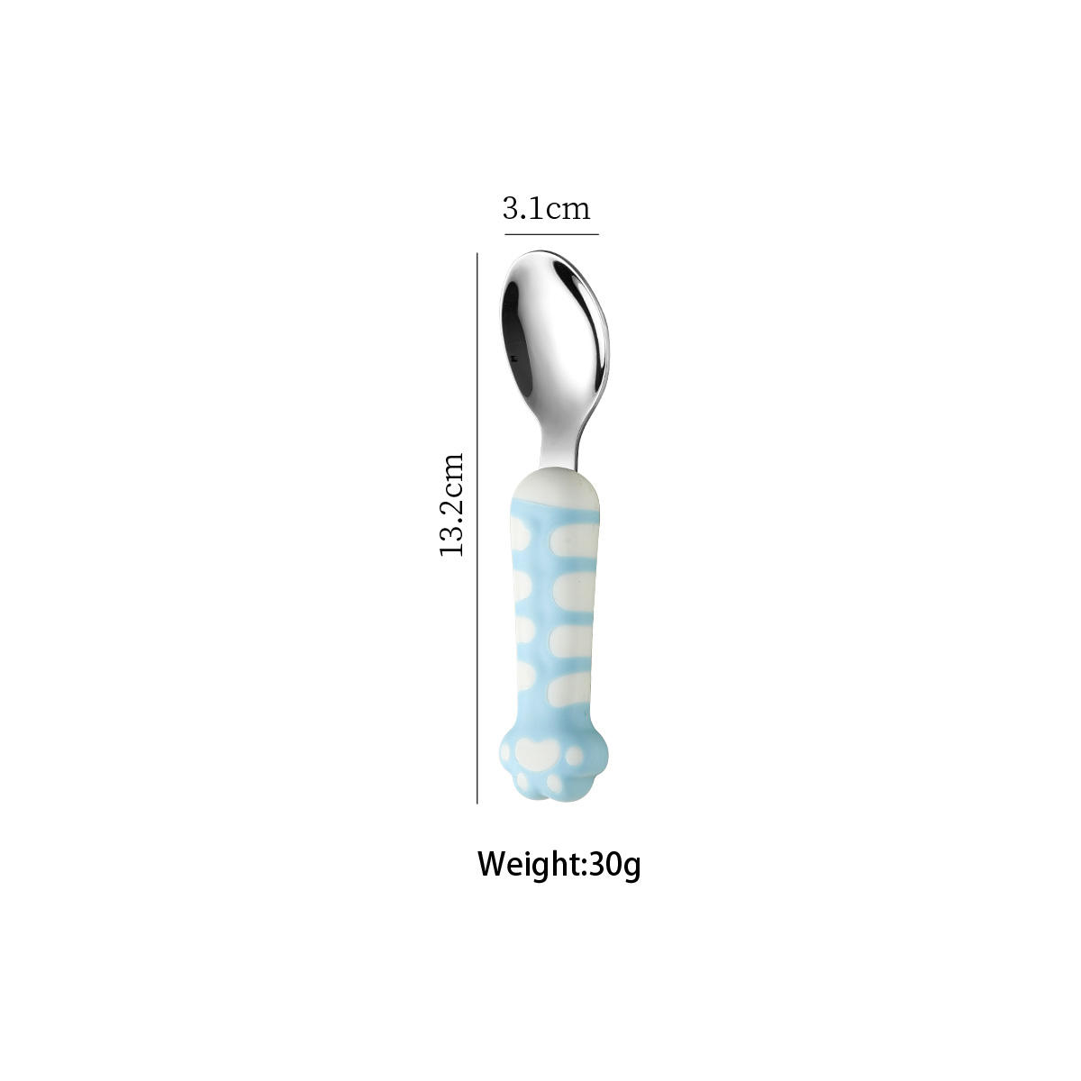 304 stainless steel cat paw children's spoon (blue)