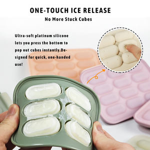 <span class=keywords><strong>Bac</strong></span> <span class=keywords><strong>à</strong></span> glaçons en silicone sans BPA <span class=keywords><strong>avec</strong></span> <span class=keywords><strong>couvercle</strong></span>, personnalisable <span class=keywords><strong>avec</strong></span> logo, pour aliments, aliments pour bébés, purée de fruits - Product Image 4