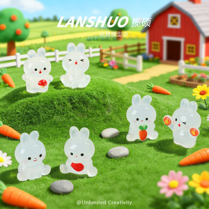 Lanshuo - Figura de Conejito de Resina, Decoración de Paisaje en Miniatura, Set de Joyería DIY, Modelo de Manualidades de Plástico y Epoxi, Primavera 2026 - Product Image 3