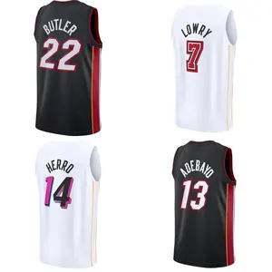 Wholesale New Miami Blue Pink City Wade Heat Basketball Jersey High Quality Number 3 Jersey 13# Adebayor 22# Jim Butler