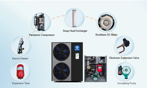 Región Ártica wrmepumpe <span class=keywords><strong>Luft</strong></span> zu Wasser bomba de calor aire a agua R410A Split DC Inverter bomba de calor sistema de agua caliente calefacción refrigeración - Product Image 5