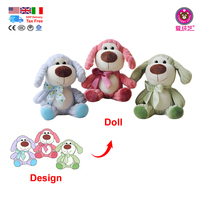 Peluches personnalisées de taille moyenne, rembourrage en coton PP, design brodé, jouets anti-stress écologiques pour enfants