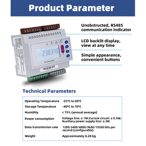 Compteur d'énergie électrique numérique intelligent YADA certifié CE DCM3366D-J2-G RS485 LCD pour chargeur de VE, mesure CC double <span class=keywords><strong>canal</strong></span> - Product Image 6