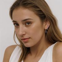Pendientes de Plata 925 con Baño de Oro para Mujer, con Circonita Azul, Juego de Pendientes Exóticos, Brillantes, Misteriosos y Personalizados