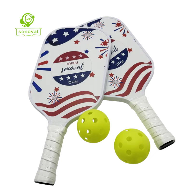 Juego de paletas Pickleball de fibra de vidrio esmerilado de alta calidad USAPA, superventas, núcleo de panal de PP, precio de fábrica con 4 bolas