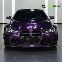 ASDFilm Serie Completa de Vinilos TPU Morados, Color Negro Brillante, Efecto Cambiante, Autoregenerables, Hidrofóbicos, Protección de Pintura PPF para Carrocería