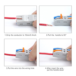 2-22M With <strong>Test</strong> Hole Lever Connectors 2P 3P 4P 5P Compact Releasable Electric Lever <strong>Nut</strong> Quick Spring Push-in Wire Connectors - Product Image 4