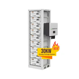 Conception d'économie d'espace ensemble de système solaire hybride hors réseau 30kw système de stockage par batterie 50kwh système de support de toit avec outils gratuits