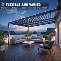 Luces de Cuerda LED Neonawall de 20 Metros, Espaciado de LED de 10 cm, Luces de Tubo con Enchufe para Decoración de Jardín, Patio y Piscina, Color Azul y Blanco