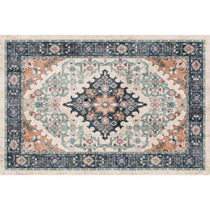 Alfombra de Estilo Persa Vintage, Rectangular, con Patrón de Medallón, Cachemira Fina, Decoración para Sala de Estar - Product Image 3