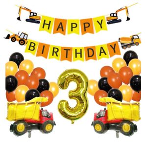 Forniture per feste di compleanno di costruzione forniture per feste di compleanno di camion di costruzione di 3 anni per decorazioni per il 3 ° compleanno dei ragazzi - Product Image 1