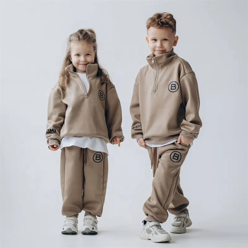 Ms-44 Kids Baby Katoenen Letter B Pullover Sweatshirt + Broek Meisje Kleding Sets Trainingspak 2 Stuks Jongens En Meisjes Kleding Groothandel