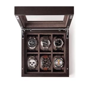 Caja <span class=keywords><strong>de</strong></span> reloj <span class=keywords><strong>de</strong></span> madera <span class=keywords><strong>de</strong></span> lujo con tapa <span class=keywords><strong>de</strong></span> cristal, 6 ranuras, estuche <span class=keywords><strong>de</strong></span> almacenamiento <span class=keywords><strong>de</strong></span> madera oscura, organizador cuadrado, soporte <span class=keywords><strong>de</strong></span> exhibición <span class=keywords><strong>de</strong></span> joyas - Product Image 1