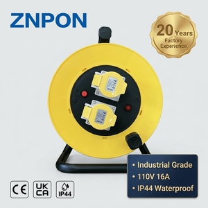 Enrouleur de câble d'alimentation industriel CEE 25/<span class=keywords><strong>50m</strong></span>, double prise 110V 16A, IP44, robuste, pour chantier, avec câble H05VV-F 3*1.5/2.5mm - Product Image 4