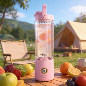 Mixeur portable rechargeable USB ultra-résistant à 6 lames, 550 ml, alimenté par batterie, mode turbo, pour voiture et extérieur, pour smoothies, anti-fuite - Product Image 4