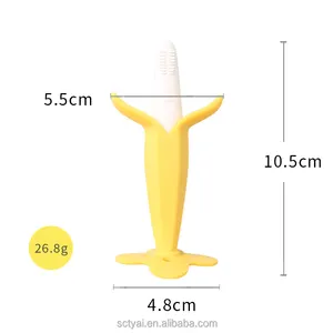 Y Wholesale Baby Teething Toy Silicone Teether New Custom Food Grade Baby Soft Handhold Toothbrush