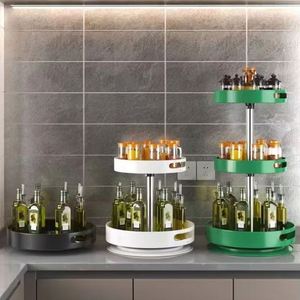 Support à <span class=keywords><strong>épices</strong></span> en métal rotatif à 2 niveaux à 360 degrés Organisateur Lazy Susan Turntable <span class=keywords><strong>pour</strong></span> comptoir Accessoires de cuisine Support de rangement - Product Image 5