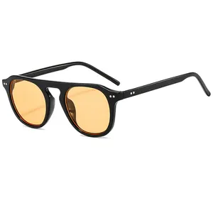 2023 Klassische Vintage Retro Sonnenbrille benutzer definierte Logo PC Brillen Brille runde Farbverlauf Sonnenbrille für Männer Sonnenbrillen