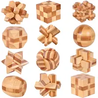 Klassieke 3D Houten Puzzel Magic Cubes Kongming Lock Iq Mind Brain Teaser Bamboe Puzzels Spel Voor Volwassenen Kinderen Kids