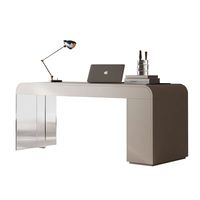 Bureaux modernes, salle d'étude à domicile, bureau d'ordinateur simple, bureau blanc, table d'ordinateur portable avec pieds en acrylique, bureau de direction