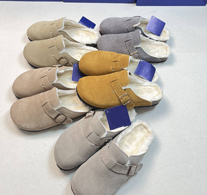 Logo stampato invernale personalizzato morbido e caldo in pelliccia di cotone Flat sandali Birken da <span class=keywords><strong>uomo</strong></span> pantofole in pelle in Stock con Logo per gli uomini - Product Image 3