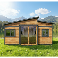 Maison conteneur extensible - Conception à double aile pour logement de campement multi-niveaux