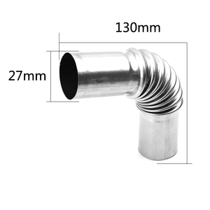 Bagian pemanas parkir 13cm 8cm siku baja tahan karat berulir bellow Fitting Tailpipe asap pipa knalpot pas - Product Image 1