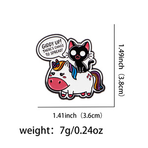 Dibujos animados Arco Iris gato negro ganso Rana letra cita animación Anime broche insignia ropa mochila esmalte suave Pin de solapa - Product Image 6