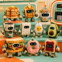 Collection de figurines en peluche d'employés de restauration rapide, jouets en peluche personnages de hamburgers, beignets et sandwichs en gros