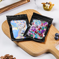 Bolsa con cremallera Mylar de aluminio impresa personalizada, bolsa de embalaje de plástico con cierre de cremallera, adornos artesanales de joyería, bolsa de plástico reutilizable