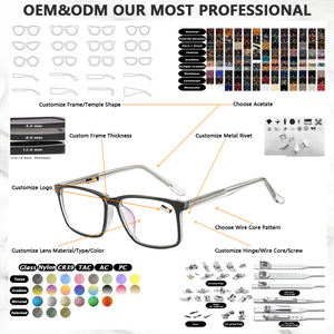 Vidrio Venta al por mayor <span class=keywords><strong>Stock</strong></span> Nueva llegada Alta calidad TR90 Anti Luz azul Diseñador de marca de moda Gafas cuadradas unisex - Product Image 4