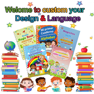 French <strong>Magic</strong> Practice Copybook Reusable Grooved Handwriting Workbook Learn to Write Number Letter <strong>Tracing</strong> for Kids Ages 3-8 - Product Image 6