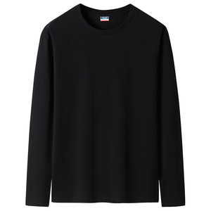 RNSHANGER 5XL 6XL T-shirt Plus Size da uomo a maniche lunghe T-shirt in cotone da uomo in stile Basic camicie da uomo mutande traspiranti - Product Image 3