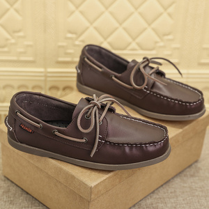 Mocassins Mode Classiques <span class=keywords><strong>Homme</strong></span> Style Voile Chaussures <span class=keywords><strong>Bateau</strong></span> Tendance Doublure Cuir Souple Laçage - Product Image 1