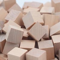 Vente chaude enfants décoration projet de bricolage éduquer faire des mathématiques puzzle mini naturel blanc bloc de bois cube bois artisanat