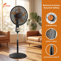 Ventilateurs sur pied mécaniques en gros, ventilateur sur pied en plastique de 18 pouces avec oscillation, ventilateur sur pied noir pour achats commerciaux en gros