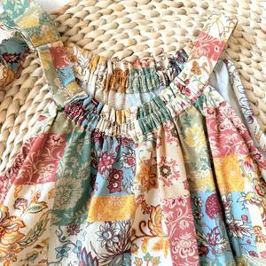 Robe d'été sans manches pour filles RTS MeiXi, en coton tissé, style bohème, patchwork floral, col rond, respirante, légère, longueur genou, coupe trapèze - Product Image 3