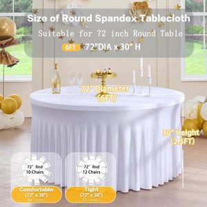 Nappes rondes en spandex pour tables de 60 pouces, nappes ajustées extensibles de 120 pouces (5 pieds), housses de table sans plis - Product Image 2