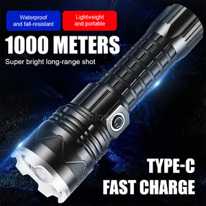 Không thấm nước siêu sáng ngọn đuốc ánh sáng đi bộ đường dài khẩn cấp Đèn pin ngoài trời Sử dụng công suất cao USB sạc chiến thuật dẫn đèn pin - Product Image 2