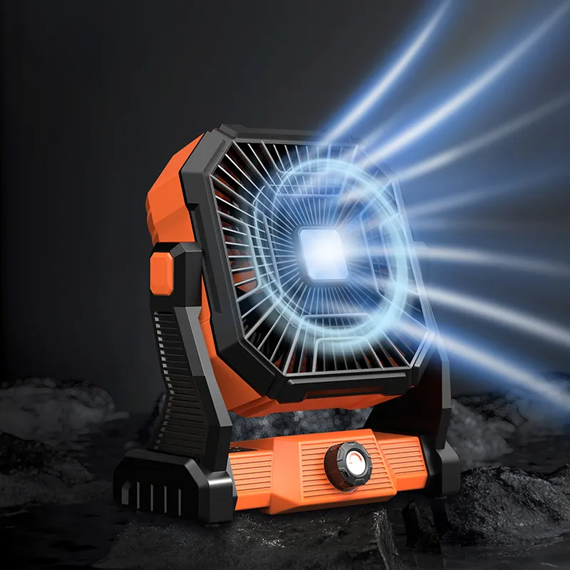 Amazon Hot sale outdoor camping fan with LED light portable fan for camping 10000mAh