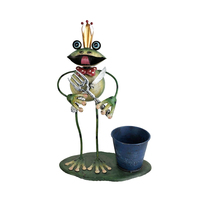 Pot de fleurs en métal de style nordique, mignon et durable, en forme de grenouille, pour la décoration de la maison, du jardin et du patio, pots en fer thermolaqué