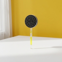Sucettes en forme de biscuits, multicolores, saveur chocolat, emballées individuellement, boîte de présentation pour enfants