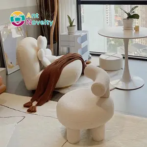 Antnovty agnello soffice divano schienale per soggiorno leggero di lusso piccolo morbido sedile creativo adorabile divano per bambini