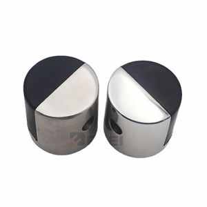 Butée de porte Delei en alliage de zinc 40x40mm, fixation au sol, design moderne et épuré, finition nickel sablé - Product Image 5