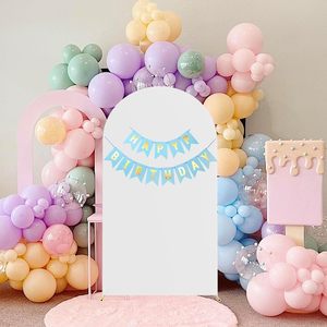 Penutup lengkungan pernikahan atas bulat <span class=keywords><strong>2</strong></span> sisi putih spandeks elastis dalam stok latar belakang untuk pesta Natal Paskah Baby Shower & ulang tahun - Product Image 2