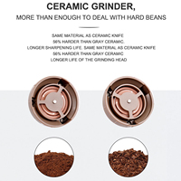 Moulin à café électrique automatique 2-en-1 silencieux et réglable pour grains et poudre de café, idéal pour la maison, le bureau, l'hôtel et les voyages, avec port USB-C